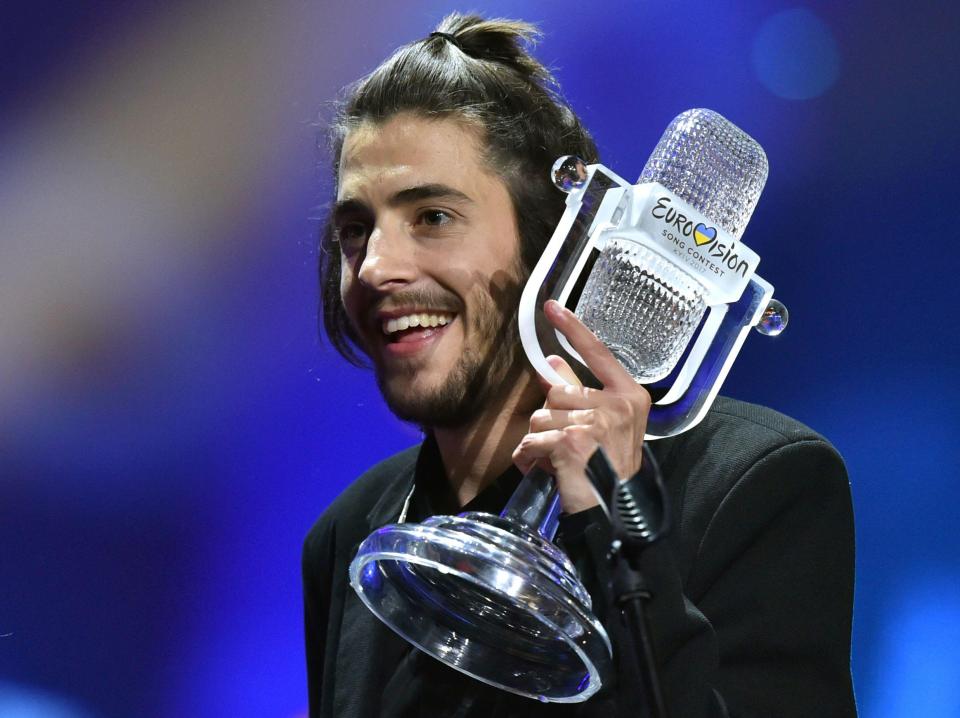  Portugal's entry Salvador Sobral who won the contest in Kiev with his song Amar Pelos Dois