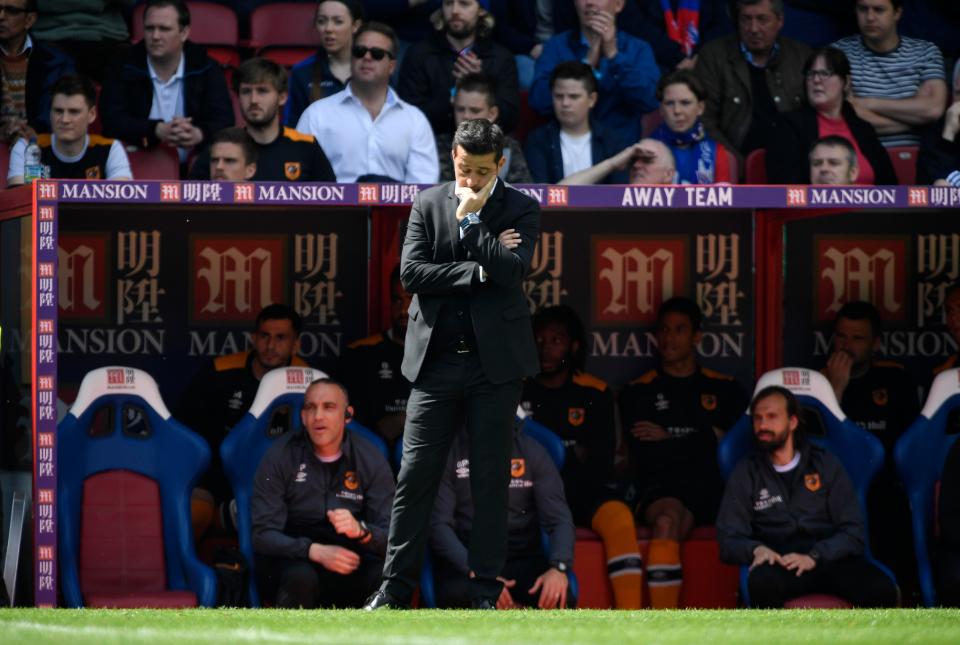  Hull boss Marco Silva can hardly watch as his team drop out of the Premier League