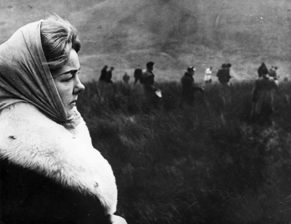  Mrs Ann Downey watches police search Saddleworth moors for the body of her daughter Lesley