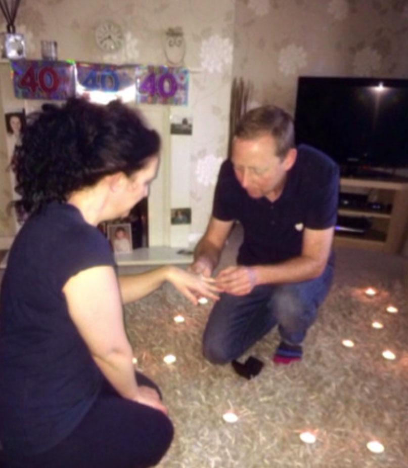  Paul got down on one knee for the second time on Sonya's 40th birthday