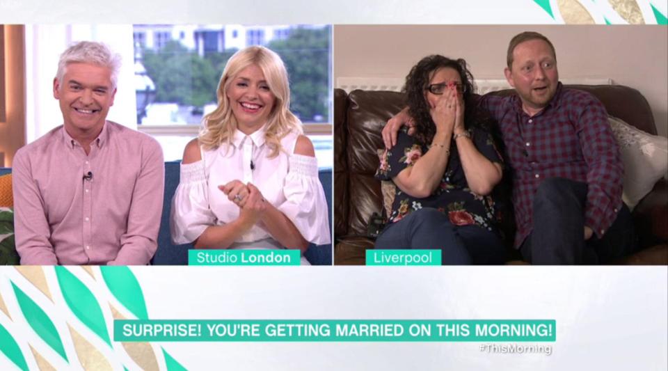  Sonya and Paul were shocked when they were surprised live on air by the cheery This Morning hosts