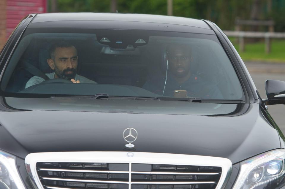  Yaya Toure was chauffeured into the training ground