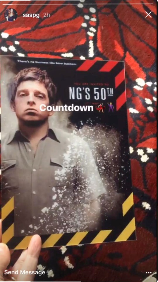 Noel Gallagher’s invite to his 50th birthday party