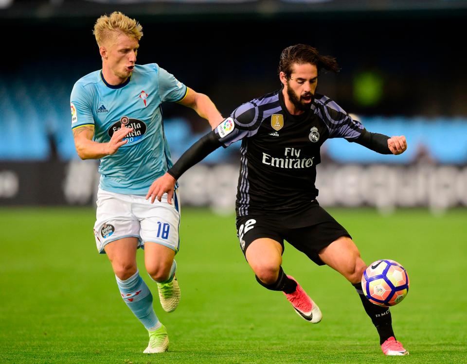 Isco in action for Real Madrid during 4-1 victory over Celta Vigo in Galicia