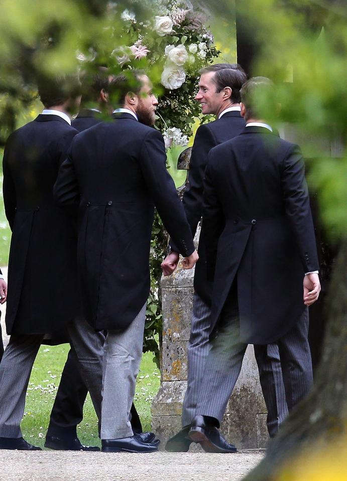  The groom, James Matthews, pictured at the church moments before marrying Pippa