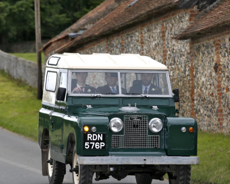  James Matthews and James Middleton arrived in a Land Rover to the wedding