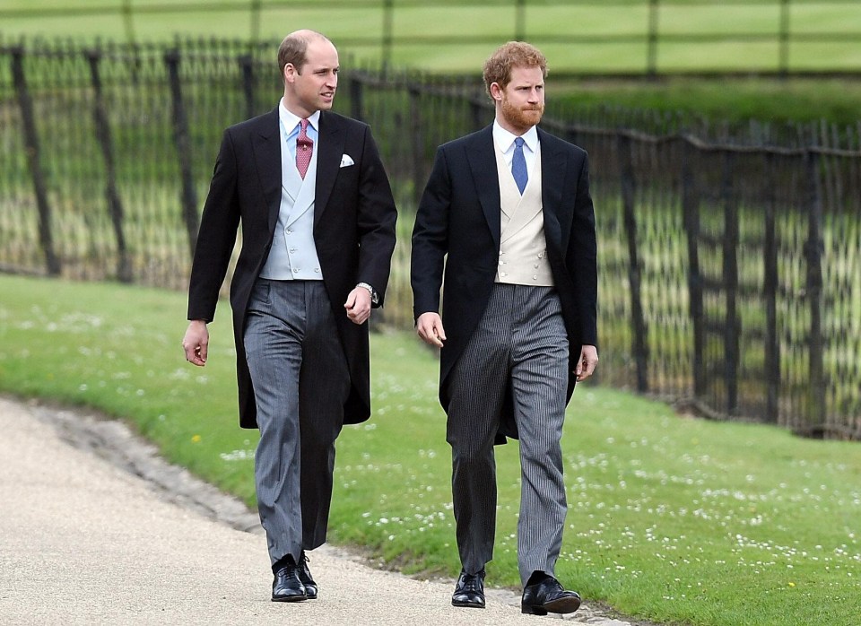 The brothers walked towards St. Mary’s Church in Englefield where hundreds of guests were gathered