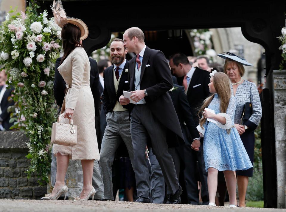  Prince William leaves church with his brother-in-law James Middleton