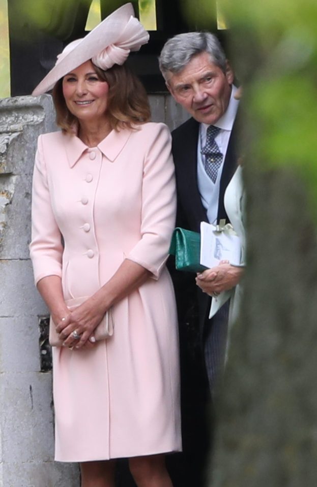  Mother and father of the bride, Carole and Michael Middleton, watched their youngest daughter marry millionaire James Matthews