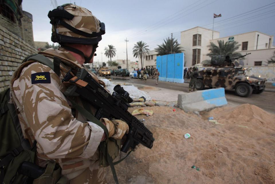  A British soldier in Iraq. An SAS sniper took out a terrorist in Mosul from almost 1.5 miles away, it was reported