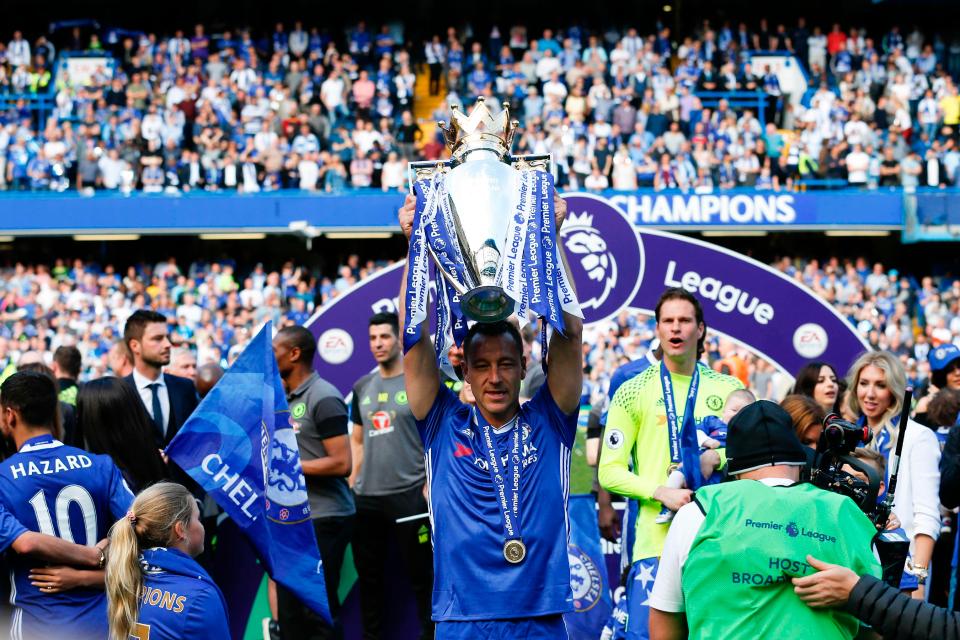  Terry ended the day lifting the Premier League trophy