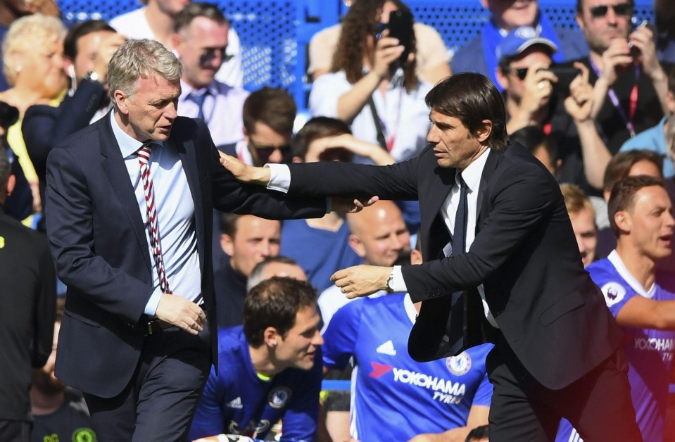 David Moyes went down in his first and only season as Sunderland boss while Chelsea chief Antonio Conte won the Prem in his debut term as Chelsea manager