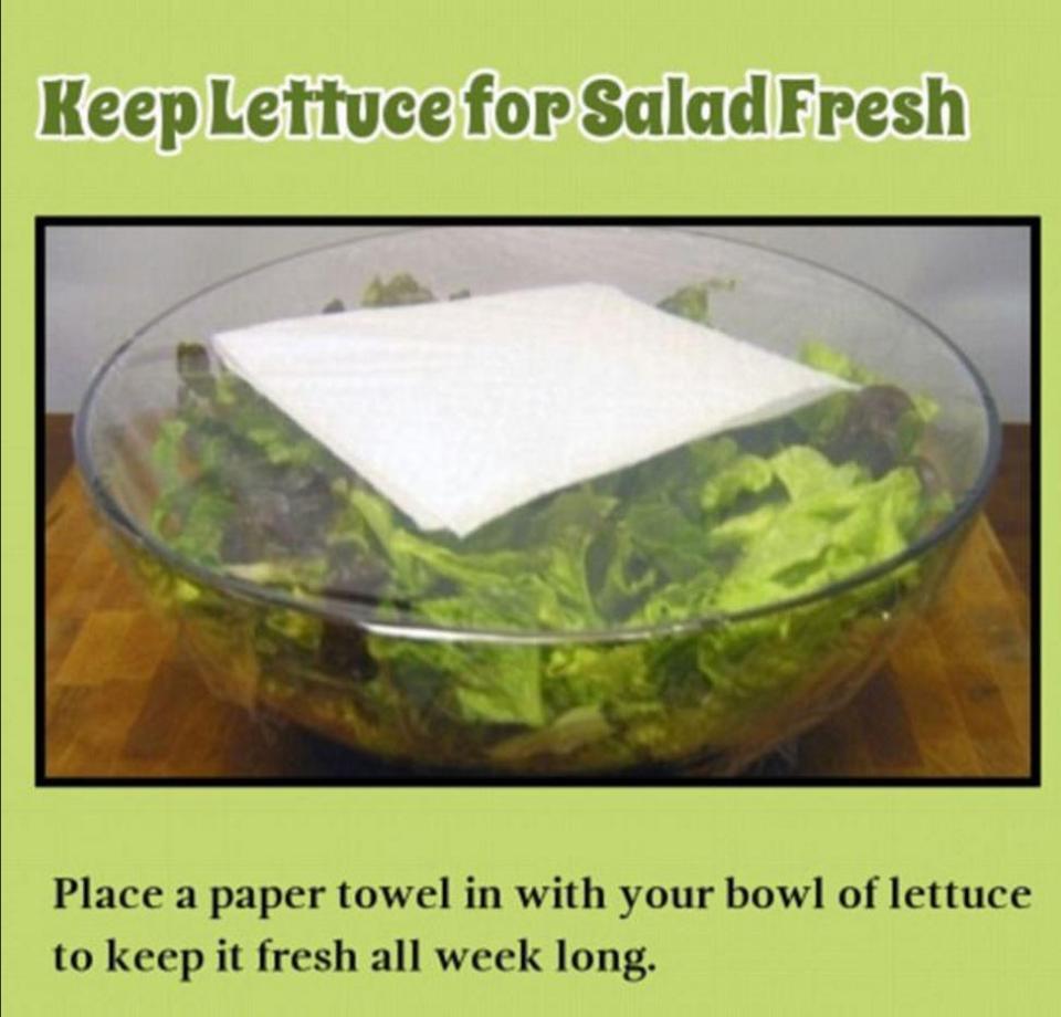  Just adding kitchen roll to the lettuce will stop it wilting