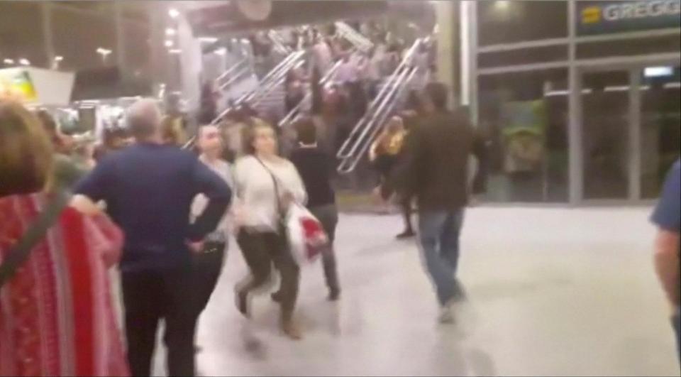  The scene inside the Manchester Arena after a bomb exploded following an Ariana Grande concert