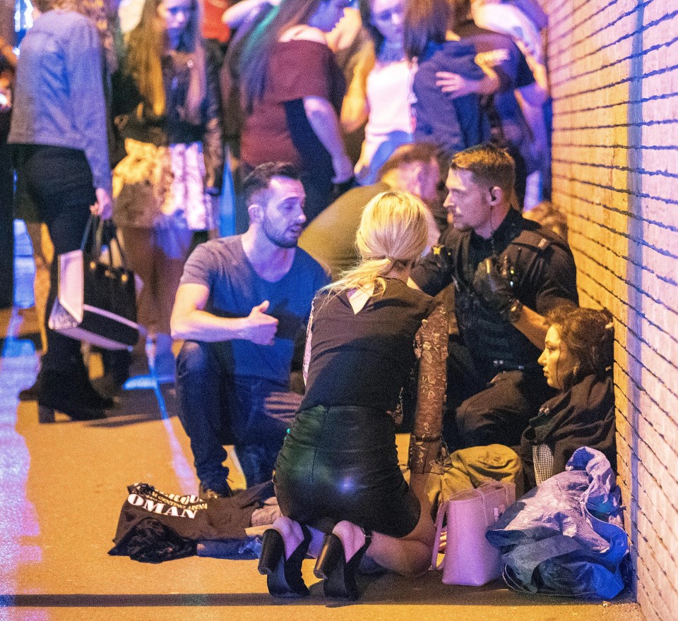 Wounded people on Hunts Bank outside Victoria Station