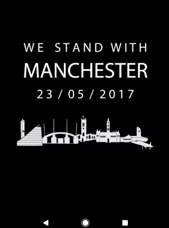 We Stand With Manchester image which is being shared in support after the Manchester terror attack