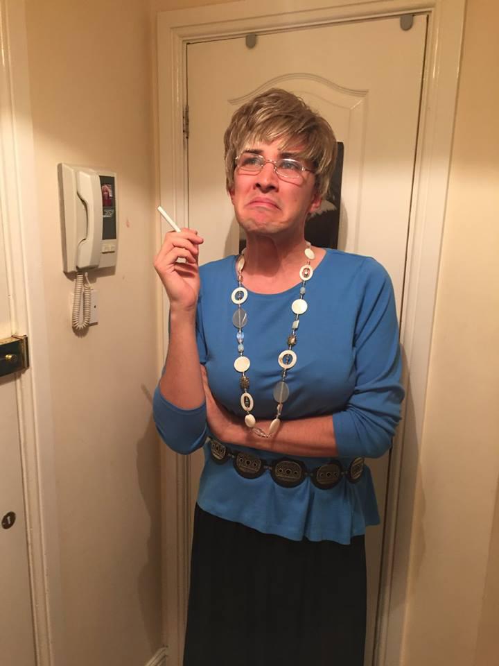  Corrie fan Martyn dressed as Deirdre Barlow, who he had a tattoo of on his leg