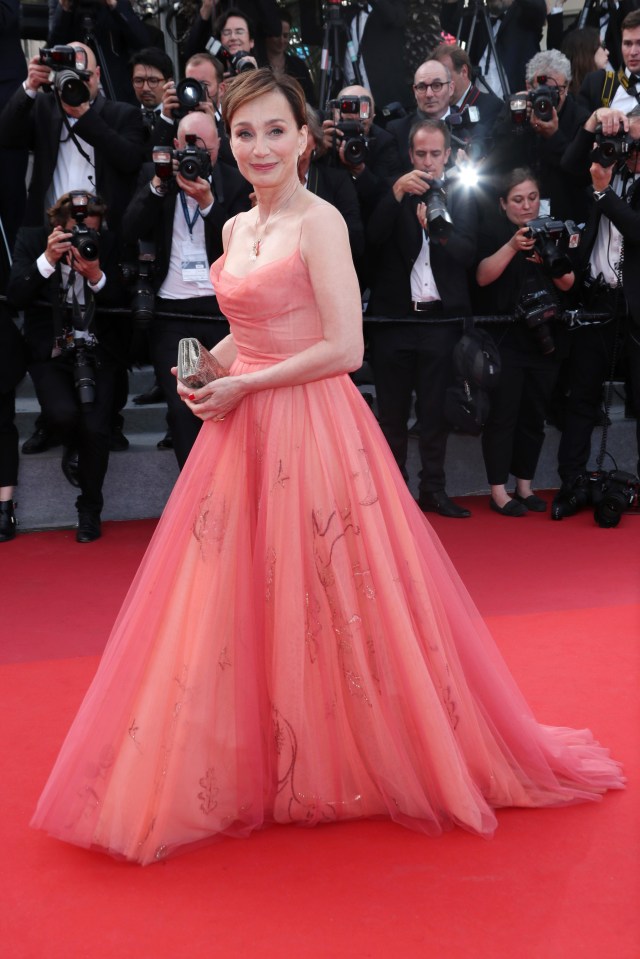 Kristin Scott Thomas looked striking in a pink gown