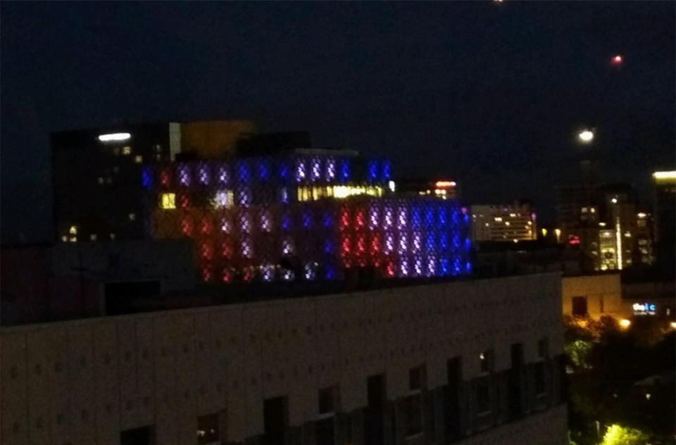  The iconic Birmingham Library proudly showed the second city's solidarity with the people of Manchester