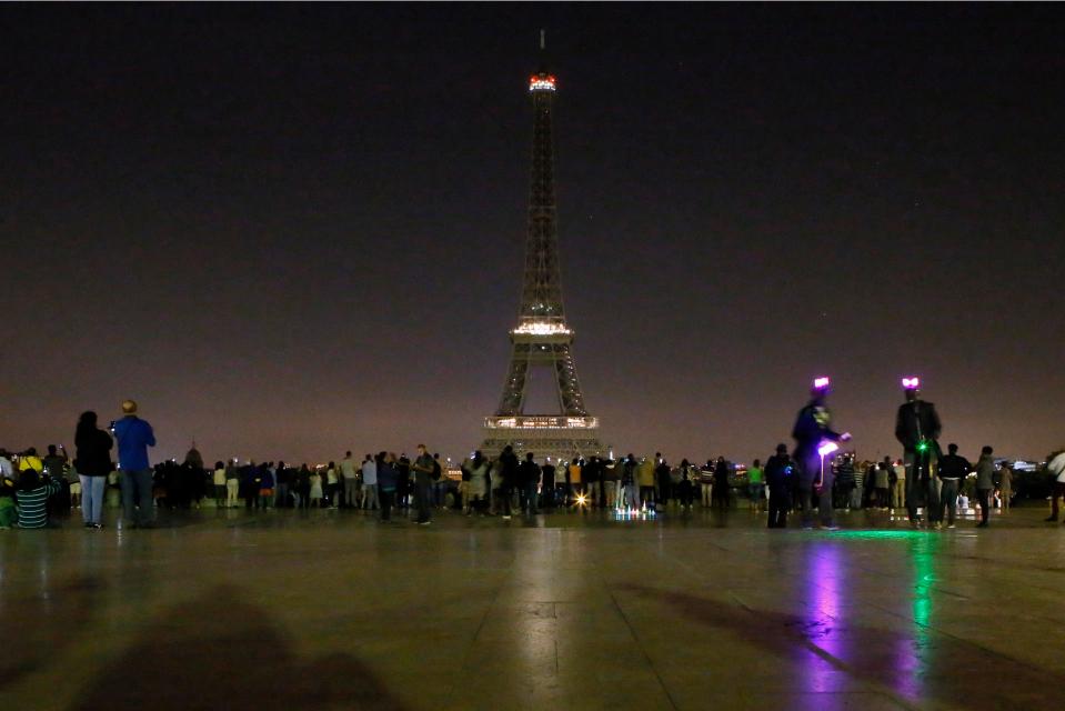  The Eiffel Tower fell dark to honour the victims of the suicide attack