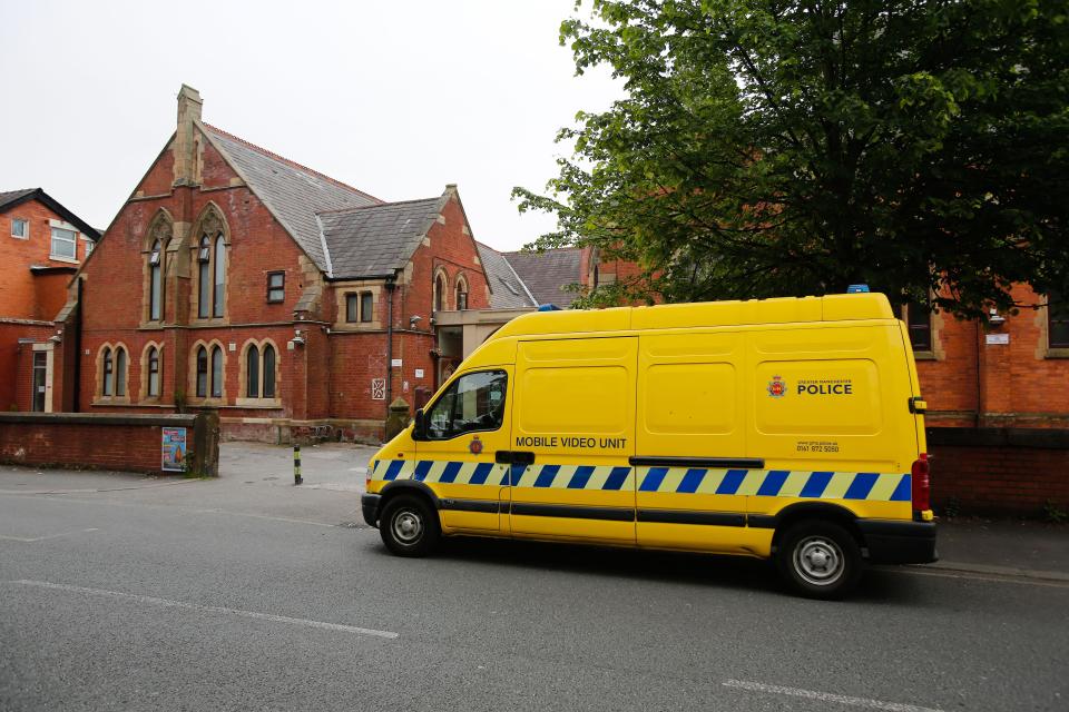  Police outside Didsbury Mosque this morning where it is reported bomber Salman Abedi prayed