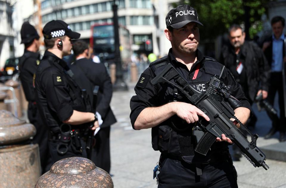  Armed cops on the streets of Manchester this morning