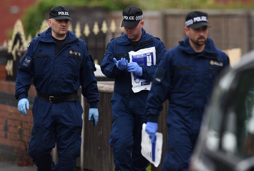  Police carrying out searches at Abedi's address in Fallowfield, Manchester. A US report said the home contained enough chemicals for even more explosives