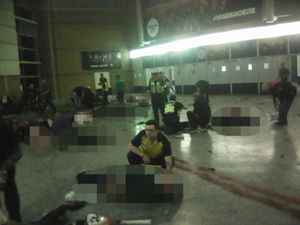  Devastation . . . The aftermath of the massacre at Manchester Arena on Monday