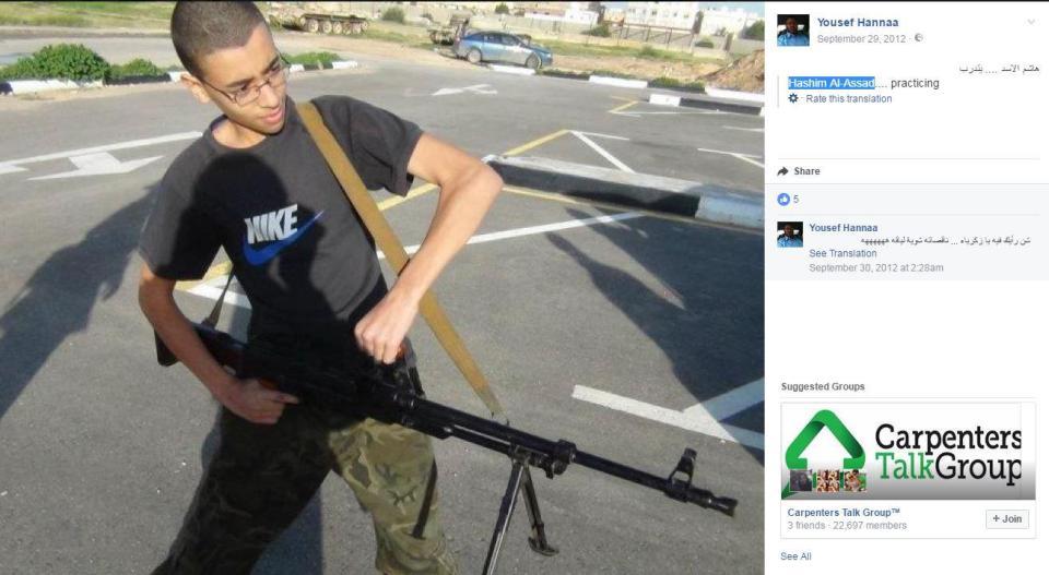  This post showed his son carrying a powerful machine gun