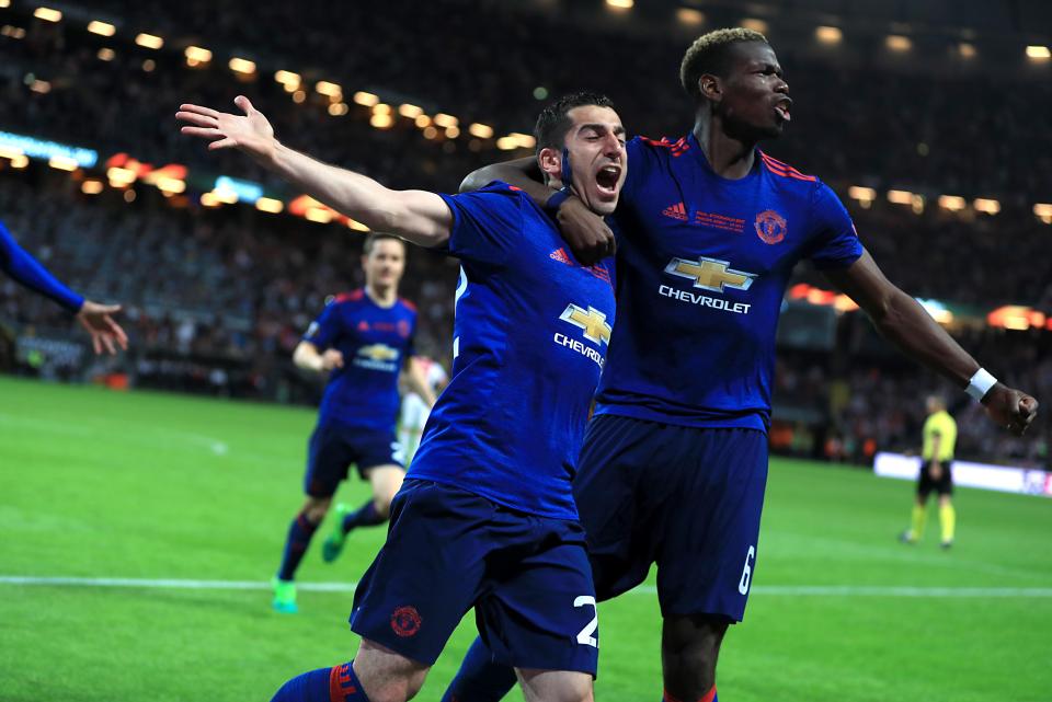  Henrikh Mkhitaryan and Paul Pogba fired Man United to Europa League glory