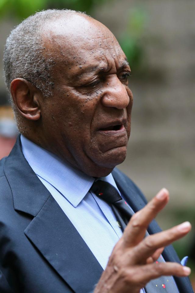  Bill Cosby talks to the dozens of media crews who gathered outside the Allegheny County Courthouse