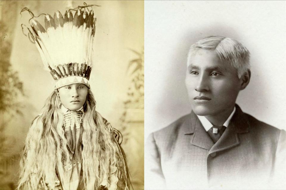  Student known as White Buffalo soon after he arrived in Carlisle in 1881, left, and some time after dressed in a suit