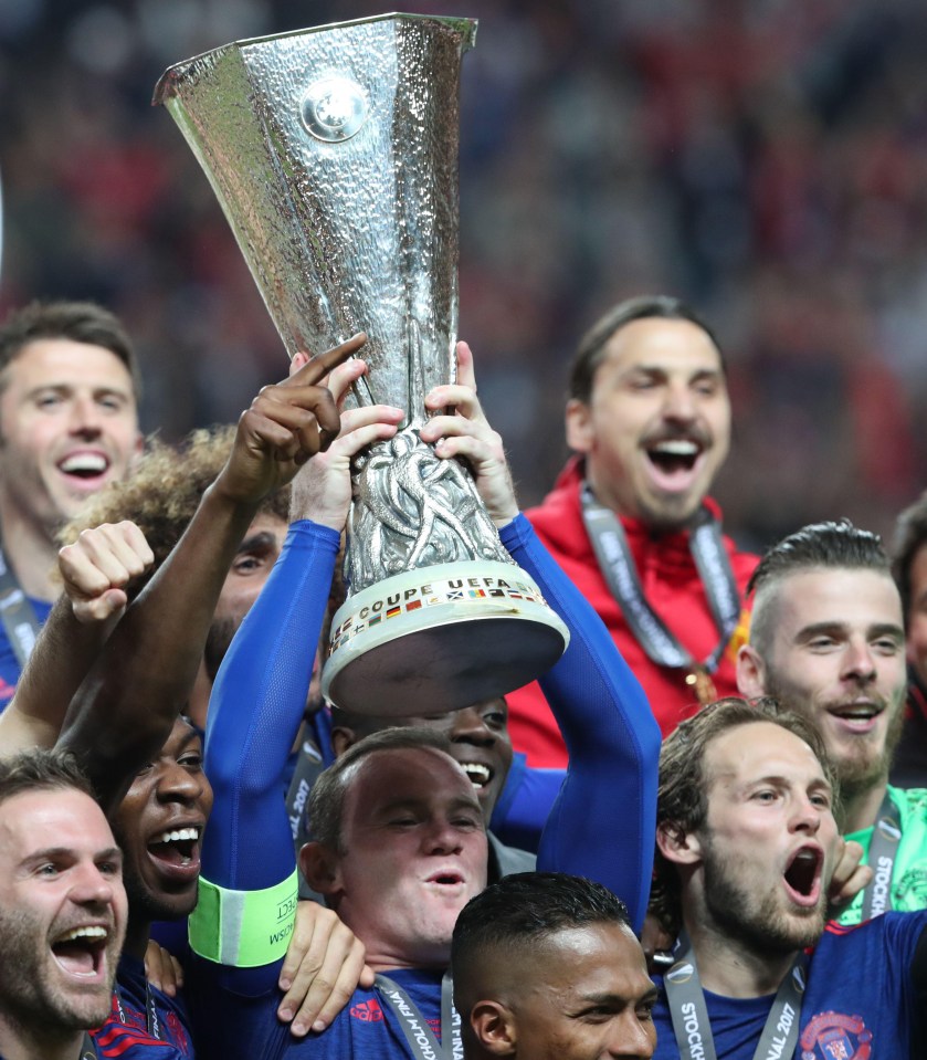 Wayne Rooney lifted the Europa League trophy for Manchester United in Stockholm on Wednesday