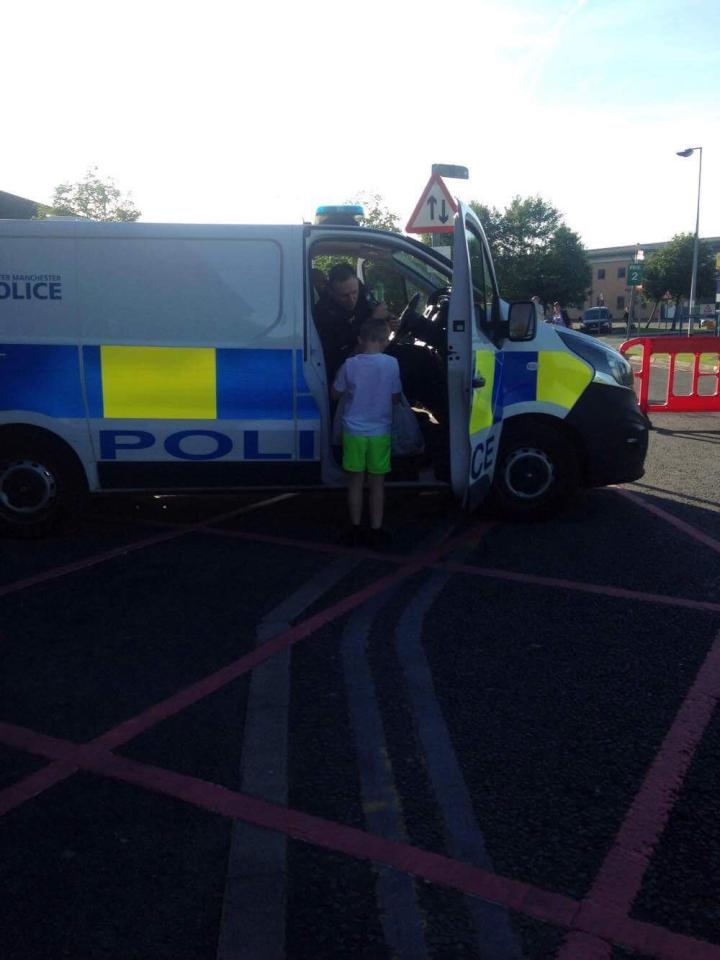  He met with several members of the emergency services at Wythenshawe Hospital, Manchester