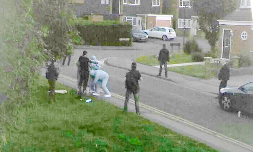  A witness saw the man being searched by forensics specialists at gunpoint before being arrested