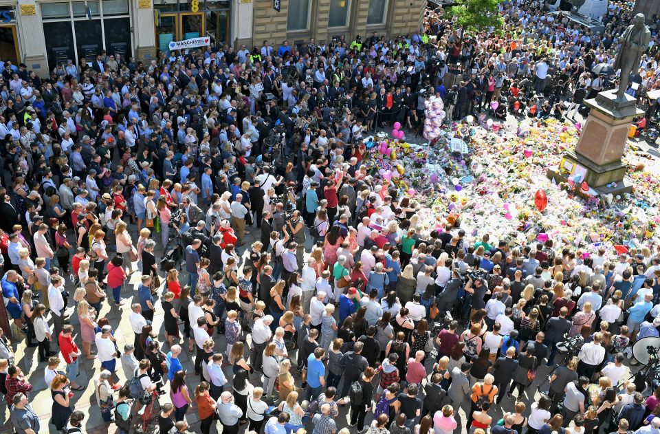  The square was packed with Mancunians who wanted to pay their respects to the victims of the tragedy