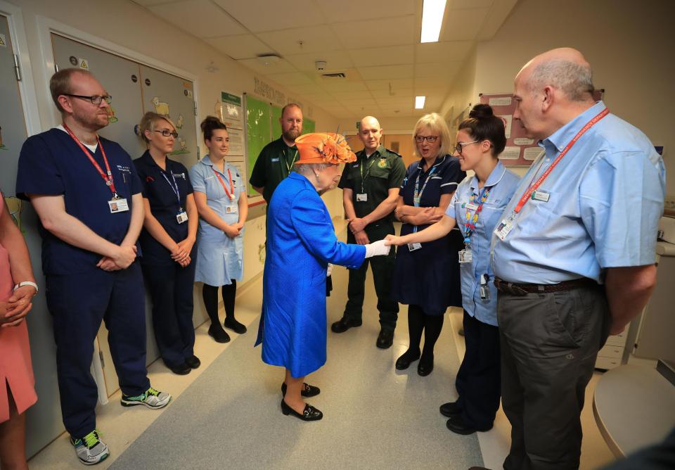  The Queen meets staff at the Royal Manchester Children's Hospital