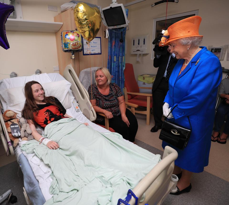  The Queen meets Millie Robson, 15, from Co Durham, and her mother, Marie