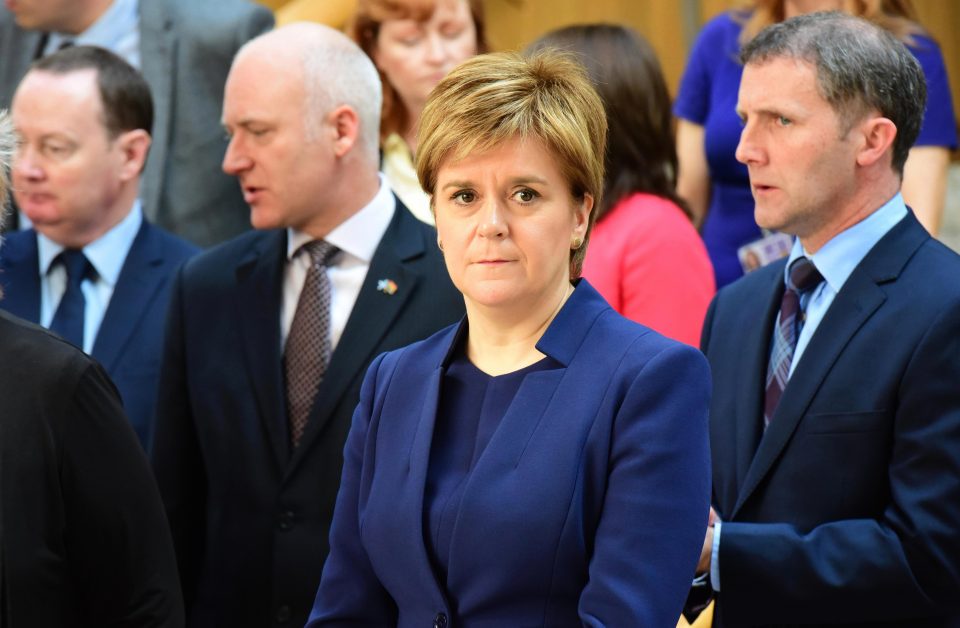  Proceedings in the Scottish Parliament were brought to a halt to observe the silence by its members including First Minister Nicola Sturgeon