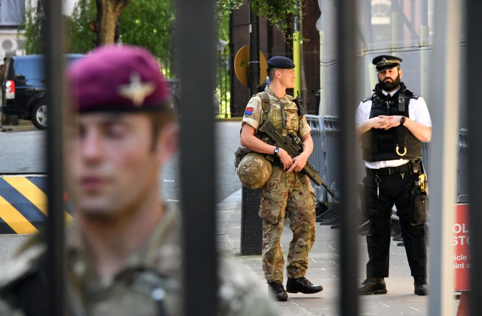  Armed troops have been deployed onto the streets in the aftermath of the attack, as Britain's terror alert was raised to 'critical'