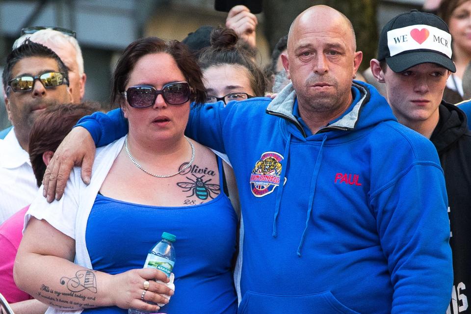  Olivia's parents paid a tearful visit to St Ann's Square in Manchester city centre to lay flowers in memory of the schoolgirl