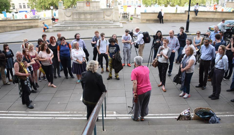  She made the comments at the event in Norwich while campaigns were supposed to be suspended