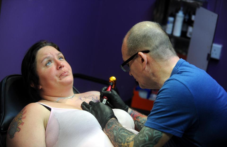  She got the tattoo featuring a bee - the symbol of Manchester - and the date of her daughter's birth