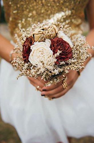  And this rustic ivory and gold bridesmaid bouquet costs £27