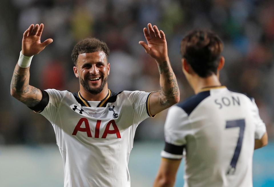  Kyle Walker played in Tottenham's post-season tour in the Far East as Spurs played a friendly in Hong Kong