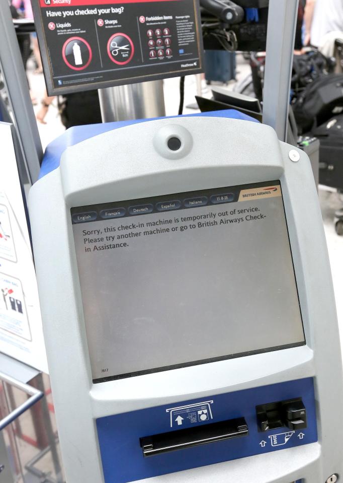  Passengers were met with this error message at self service check-in machines