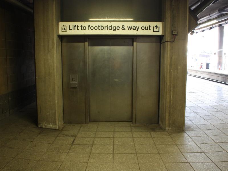  The monster was caught on CCTV in this lift at Manchester Victoria train station