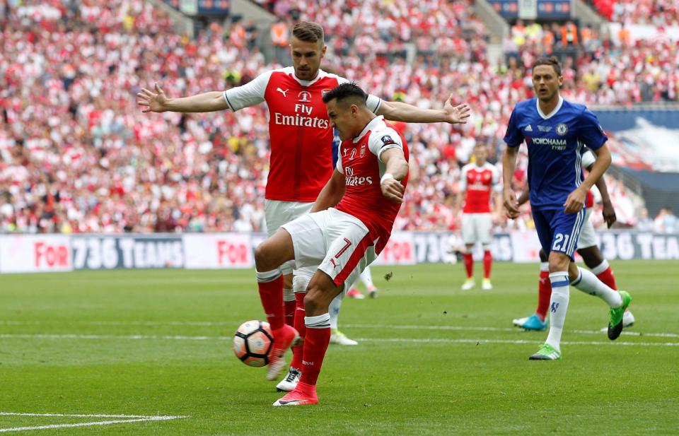  Alexis Sanchez was accused of handballing the ball in the lead up to his goal