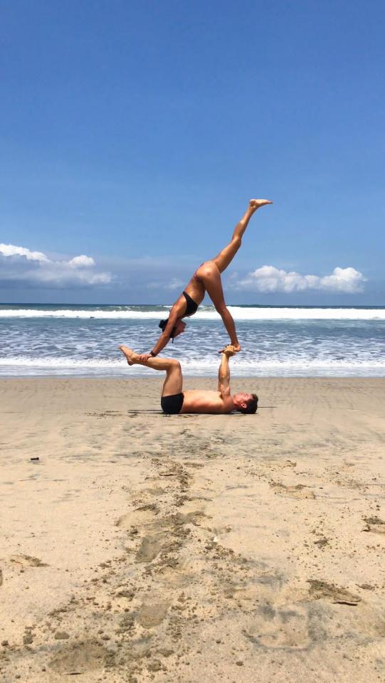  The duo regularly share photos of their yoga poses in exotic destinations