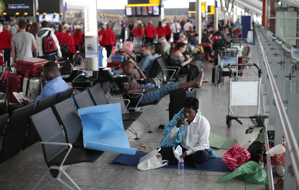  Some passengers had to stay overnight at Heathrow and Gatwick airports during the crisis